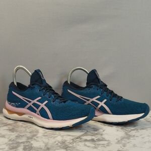ASICS Women's Gel-Nimbus 24 Blue /Pink Athletic Shoes Size 8.5